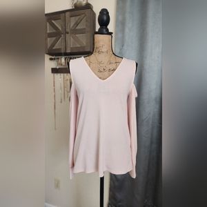 Express Soft Pink Long Sleeve Cold Shoulder